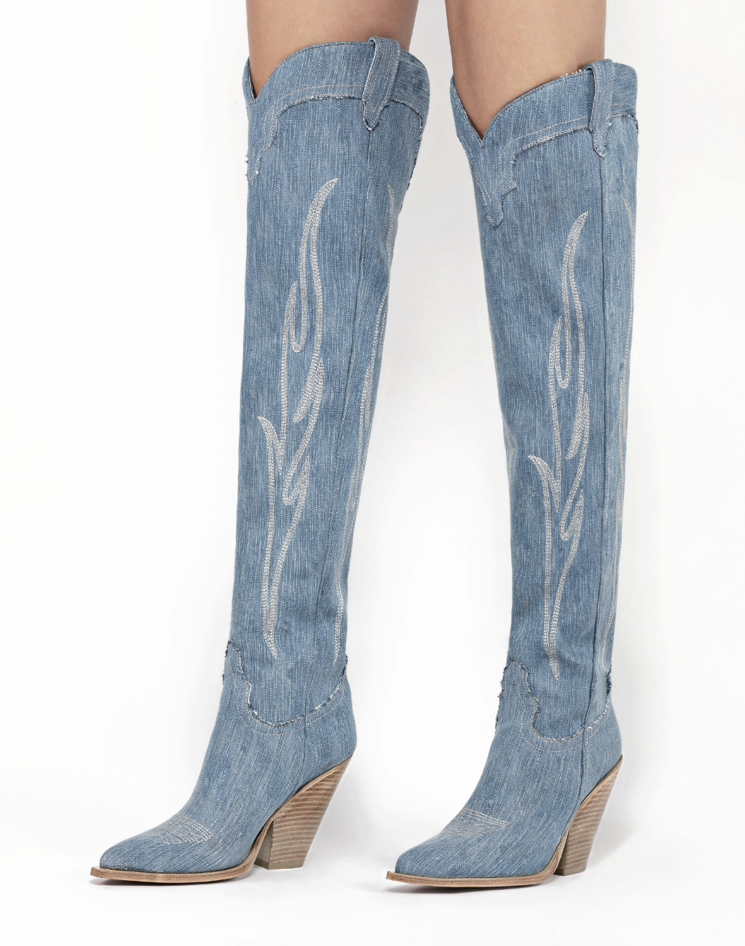 HERMOSA Over The Knee Boots in Blue Jeans