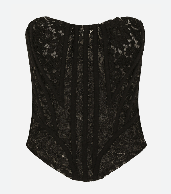 Dolce and Gabbana Lace bustier with laces and eyelets