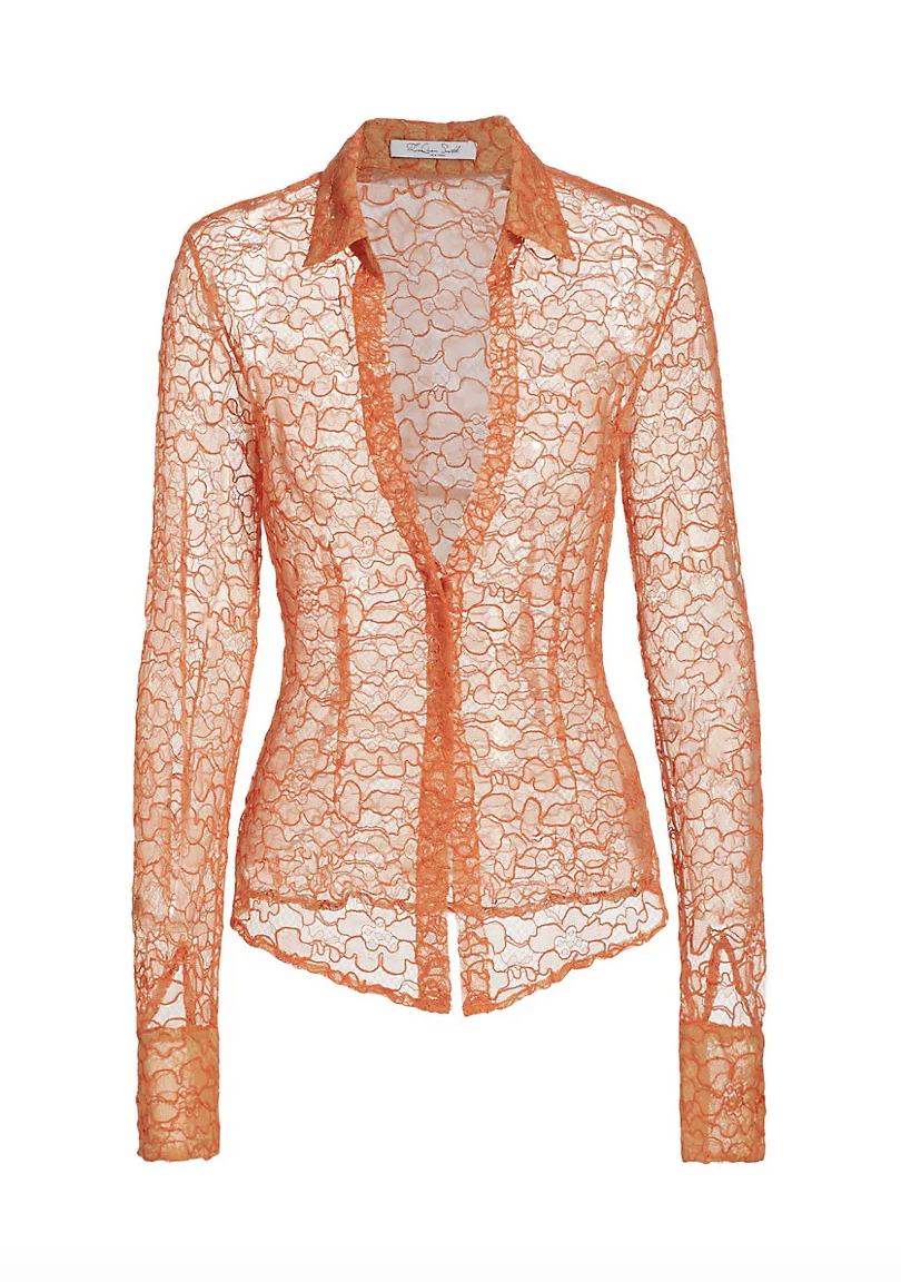 LaQuan Smith
Collared Floral Lace Top