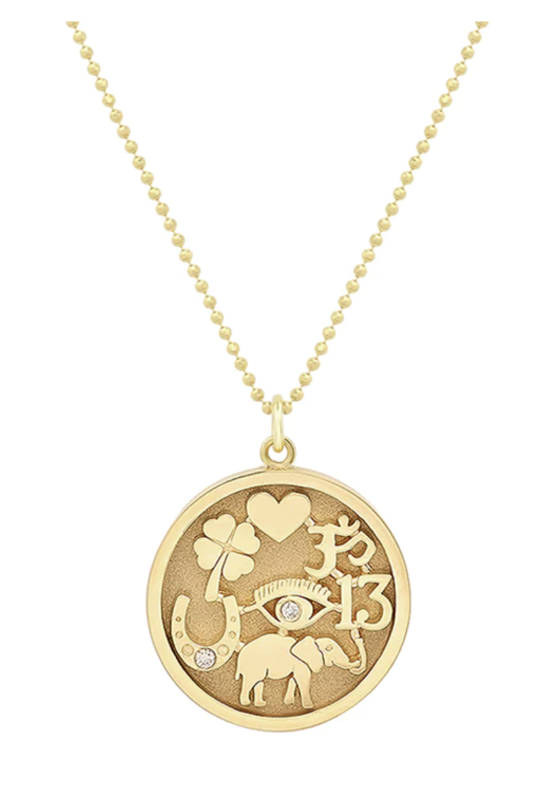 Jennifer Meyer 18kt yellow gold diamond Good Luck necklace