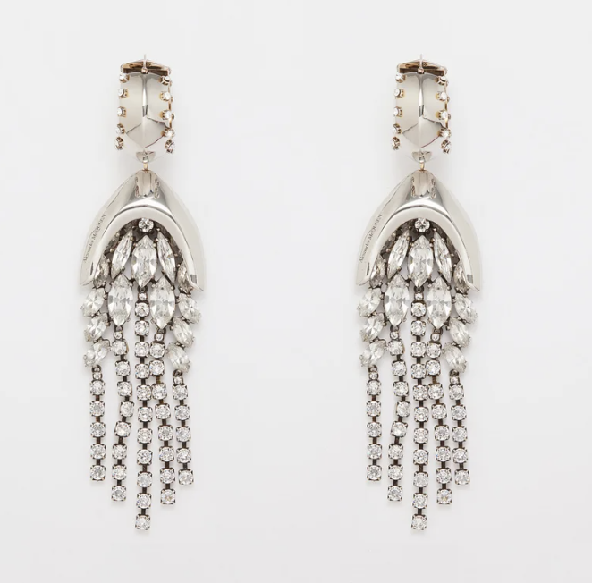 ALEXANDER MCQUEEN Chandelier crystal-embellished drop earrings