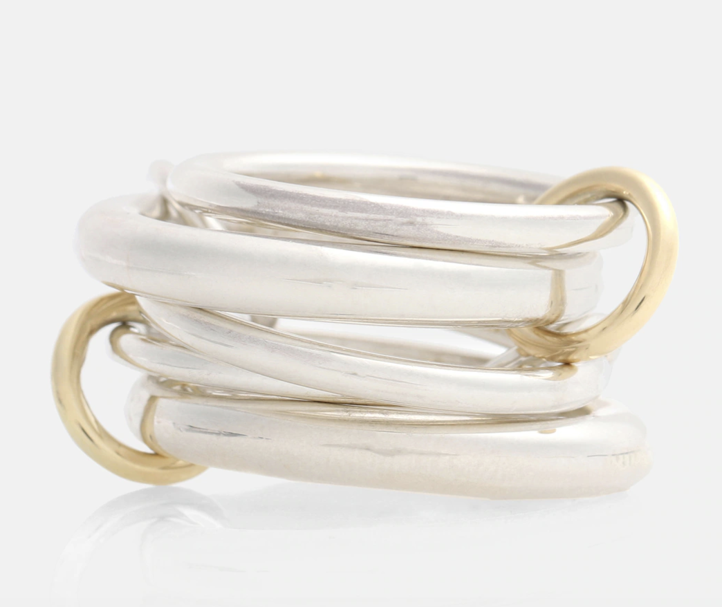 SPINELLI KILCOLLIN
Vela sterling silver and 18kt gold linked rings