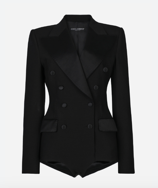 Dolce & Gabbana Double-breasted tuxedo jacket bodysuit