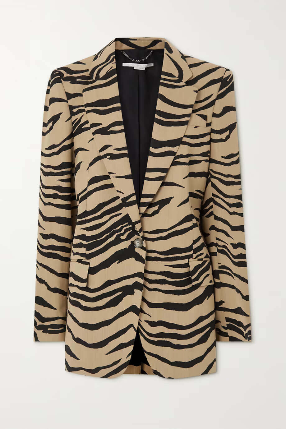 STELLA MCCARTNEY Oversized zebra-jacquard wool-blend blazer